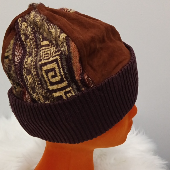 NWOT vintage Coogi earth tones patchwork hat - Picture 3 of 4